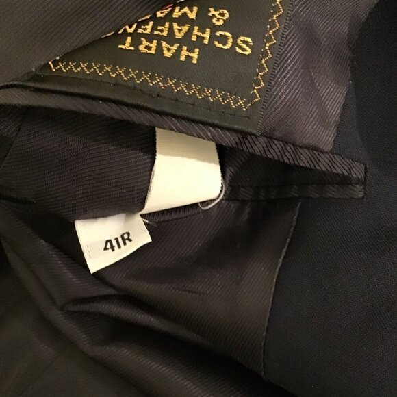 Hart Schaffner & Marx 41R Men’s Blazer Jacket Navy Blue Australian Wool - Picture 11 of 11